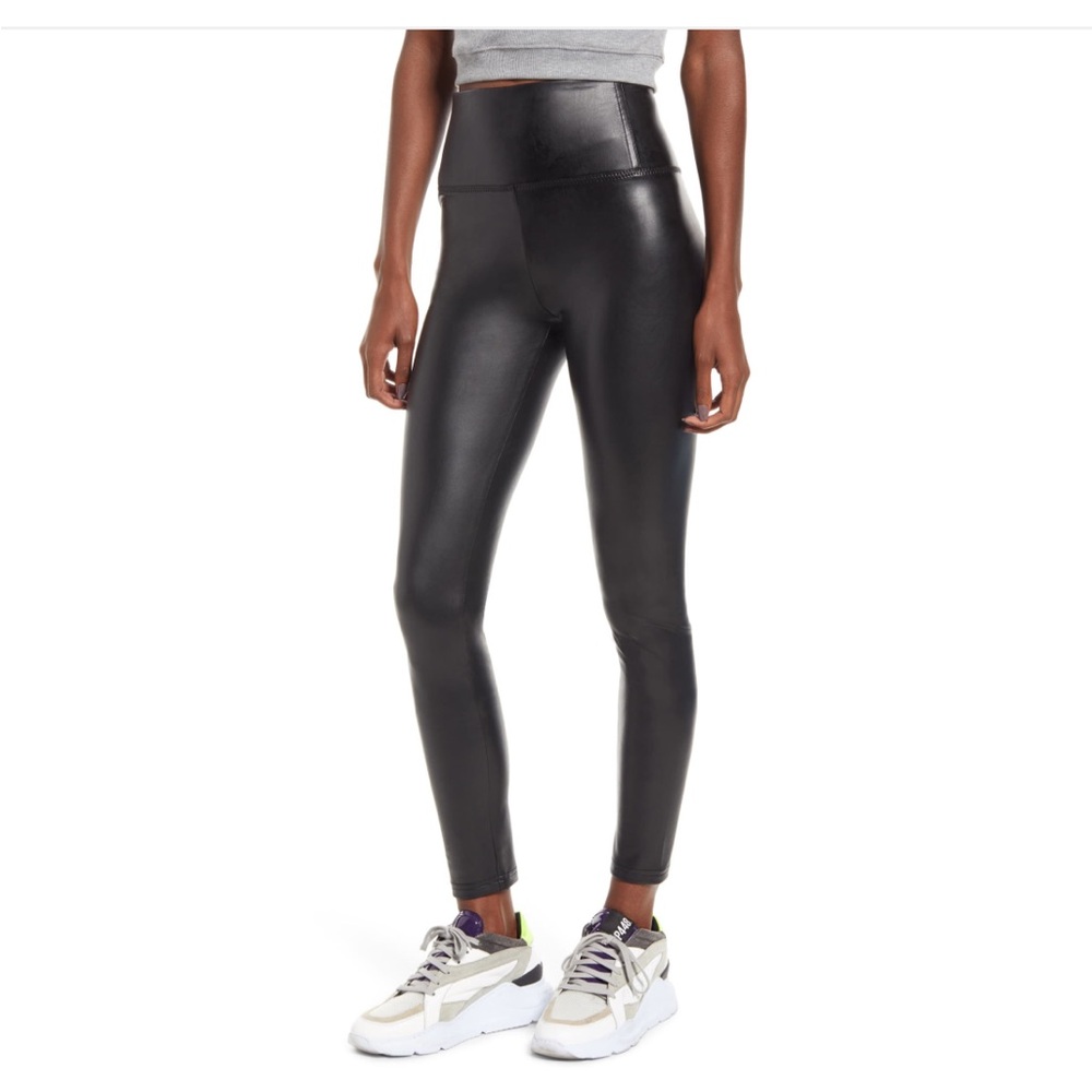 BP. Black faux leather leggings